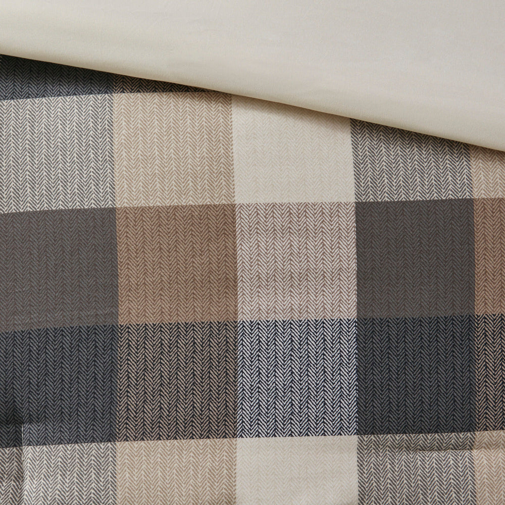 7 Piece Herringbone Comforter Set Neutral Cal King Media 3