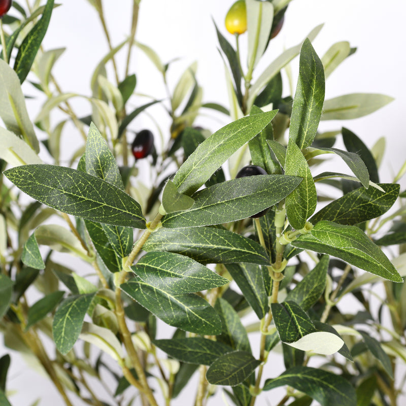6' Artificial  Olive Tree in Plastic Black Pot, 1pc/set