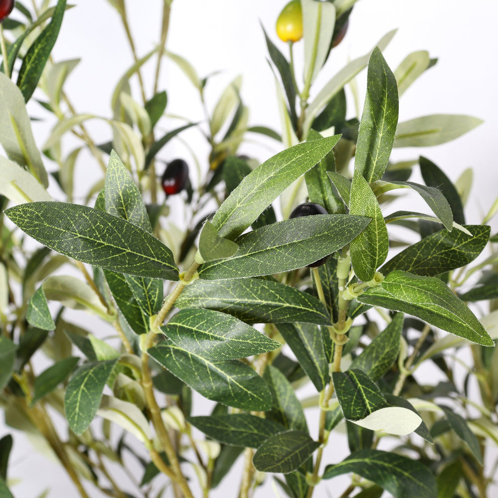 6' Artificial  Olive Tree in Plastic Black Pot, 1pc/set Media 10