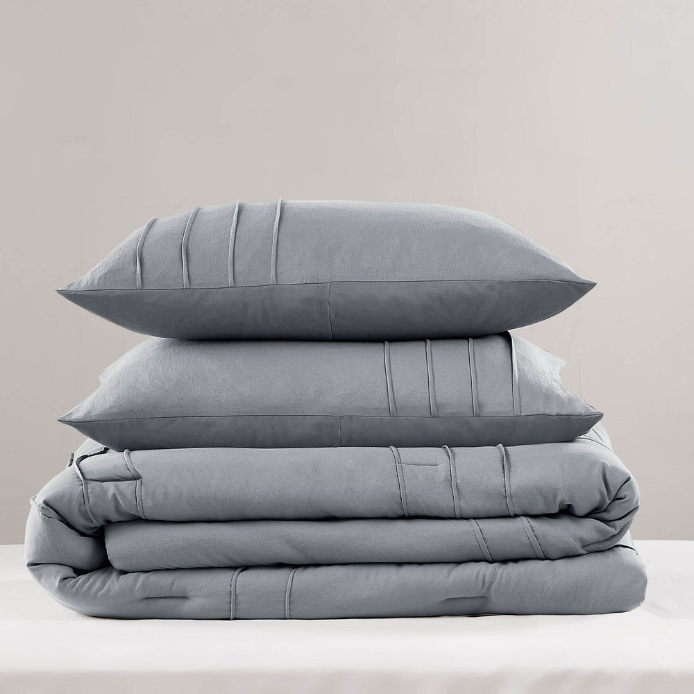 2-Piece Twin/Twin XL Soft Washed Pleated Comforter Set Media 17