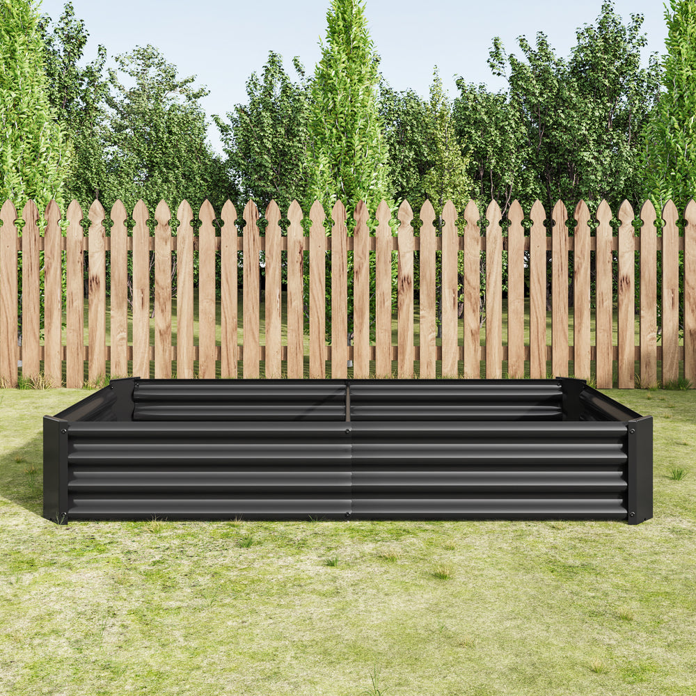 Raised Garden Bed Outdoor, 6×3×1ft , Metal Raised  Rectangle Planter Beds for Plants, Vegetables, and Flowers - Black Media 2