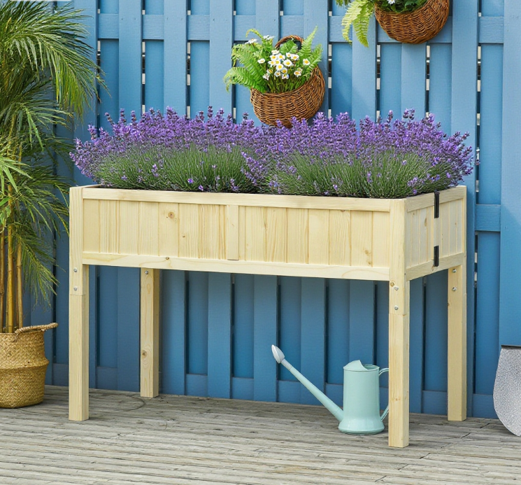 Garden Raised Bed Raised Garden Bed Elevated Wooden Planter Box Media 1