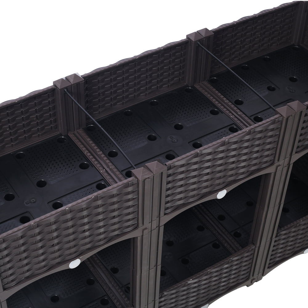 Planter Raised Beds - Elevated Planter Garden Box with Drainage Plug Raised Garden Beds for Vegetable/Flower/Herb Outdoor Standing Planter Beds Gardening Kit,Brown,47.2'x15.7'x27.7' Media 10