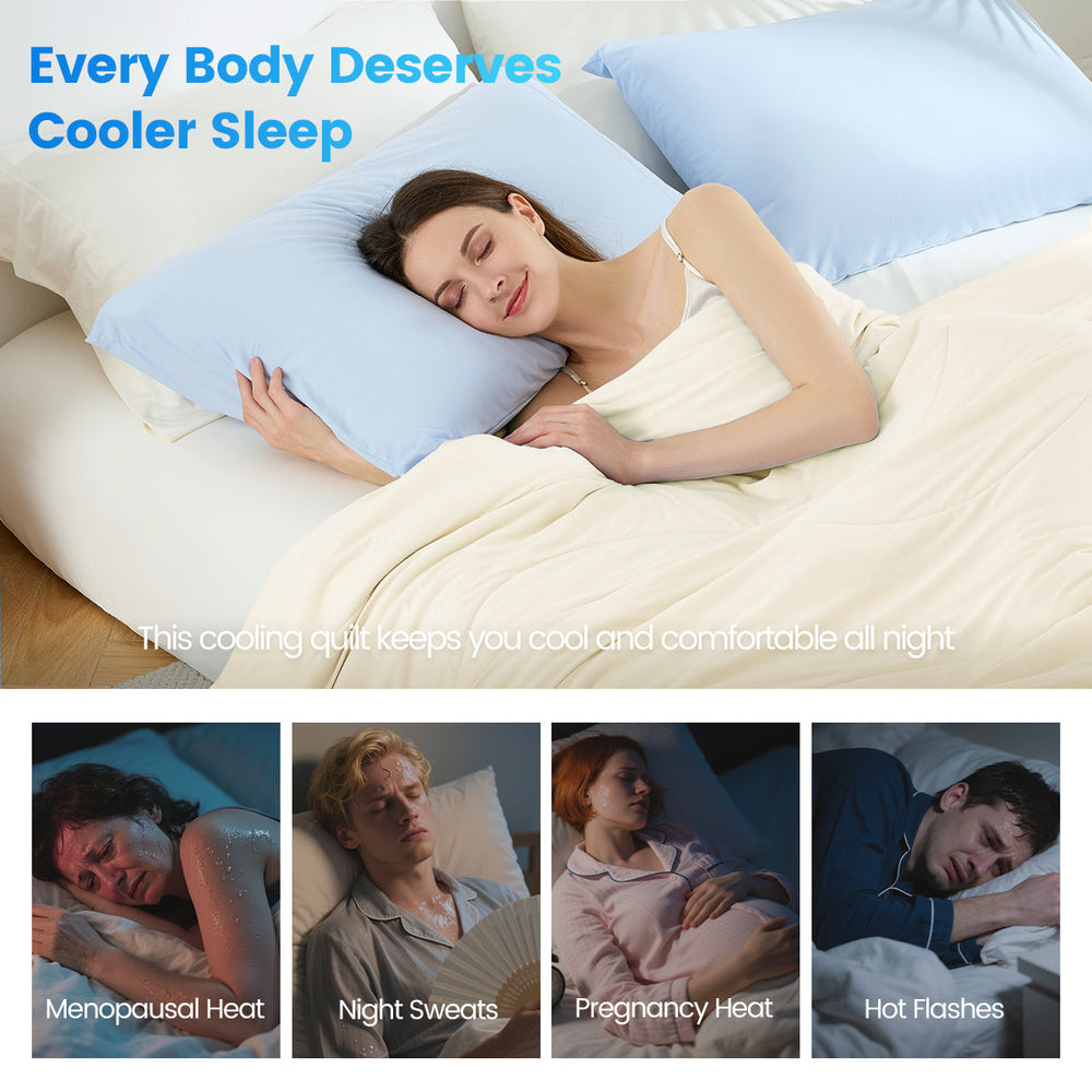 1-Piece 108x90' Cooling DA Comforter,Ivory Media 15