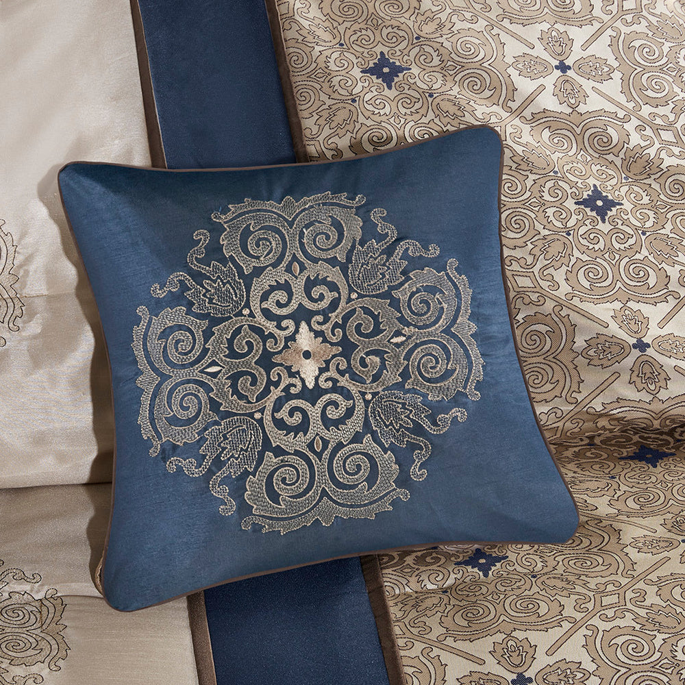 Cal King 7 Piece Jacquard Comforter Set with Throw Pillows Media 10
