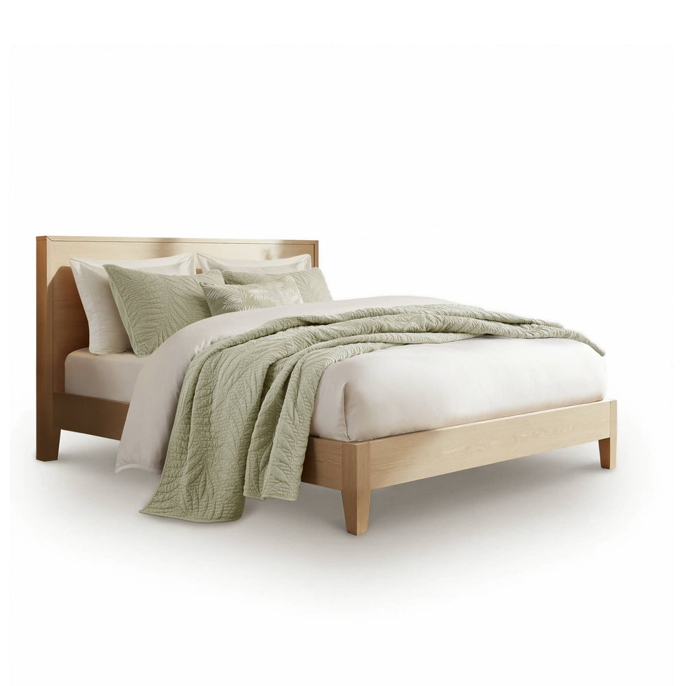 King 3 Piece Cotton Quilt Set Sage Media 4