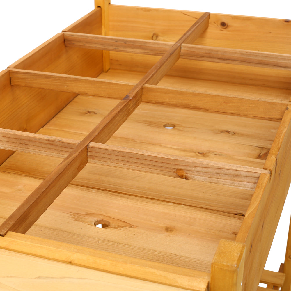 8 Pockets Horticulture Raised Garden Bed Elevated Wood Planter Box Stand with Foldable Side Table and Storage Shelf for Herb/Vegetables/Flowers Media 5