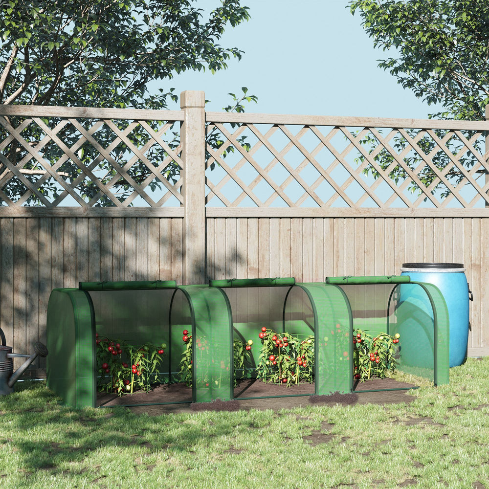 10' x 3' x 2.5' Mini Greenhouse, Portable Tunnel Green House with Roll-Up Zippered Doors, UV Waterproof Cover, Steel Frame, Green Media 4