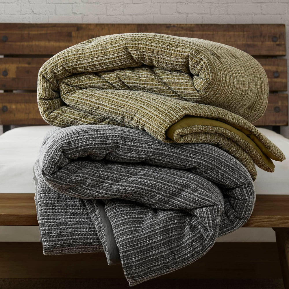 3PCS King/Cal King Waffle Washed Comforter Set Media 15