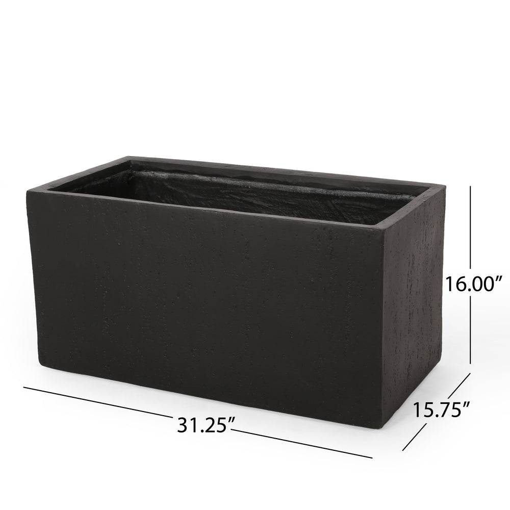 31.25' L Modern Outdoor MGO Planter in Black Finished Media 3