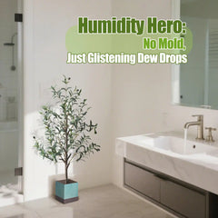 Artificial Olive Tree with Water Droplets: 4ft Potted Realistic Fake Plant Trees with Fruits for Indoor Home Room Office Balcony Decor perspective