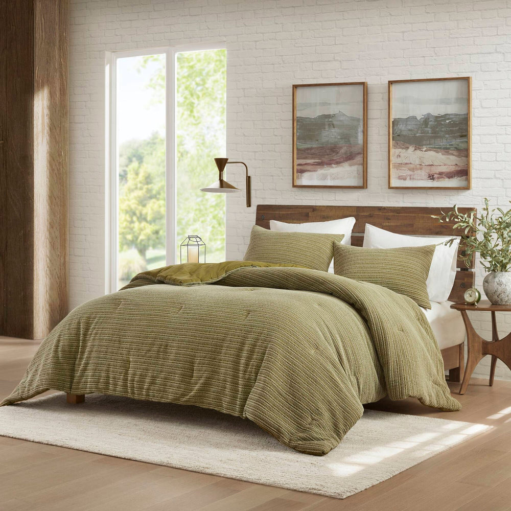 3PCS King/Cal King Waffle Washed Comforter Set Media 18
