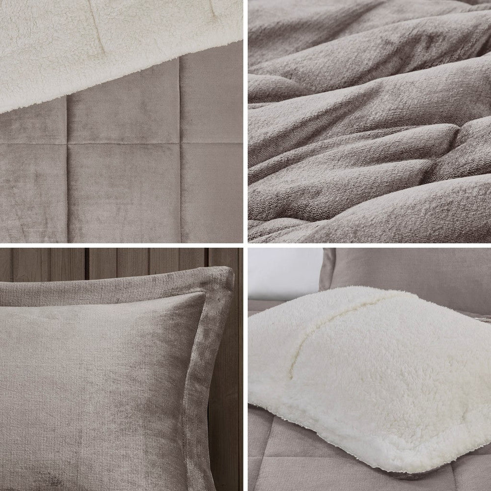 King Plush to Sherpa Down Alternative Comforter Set Media 3