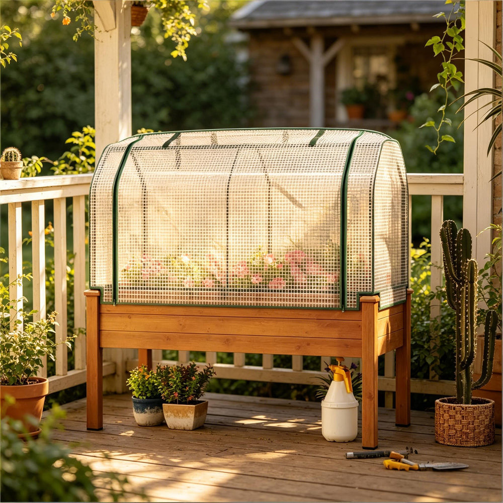 Outdoor Planter Box,Raised Garden Bed,Vegetables Planter Box Media 5