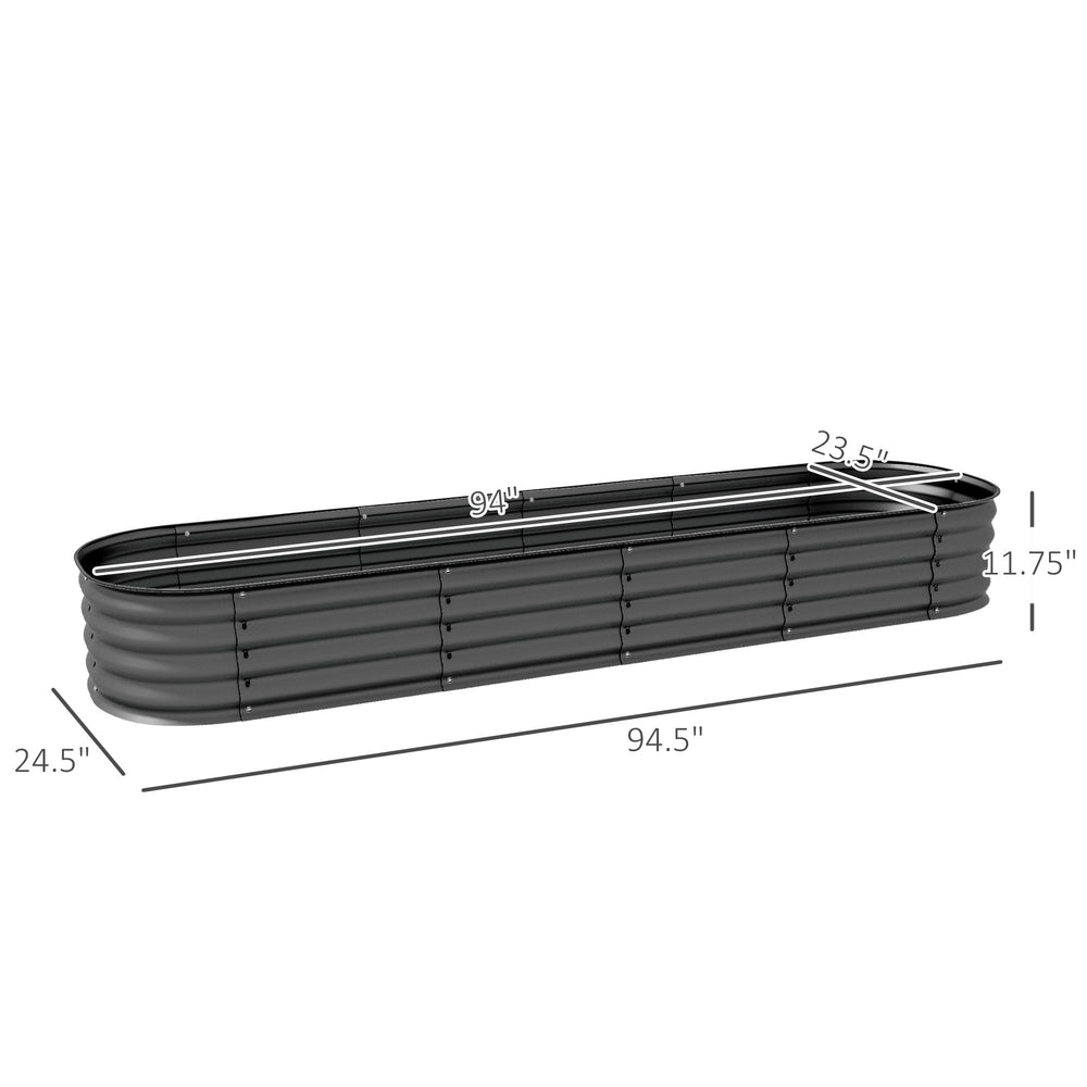 Metal Planter Box with Safety Edging,Galvanized Raised Garden Bed Kit Media 3