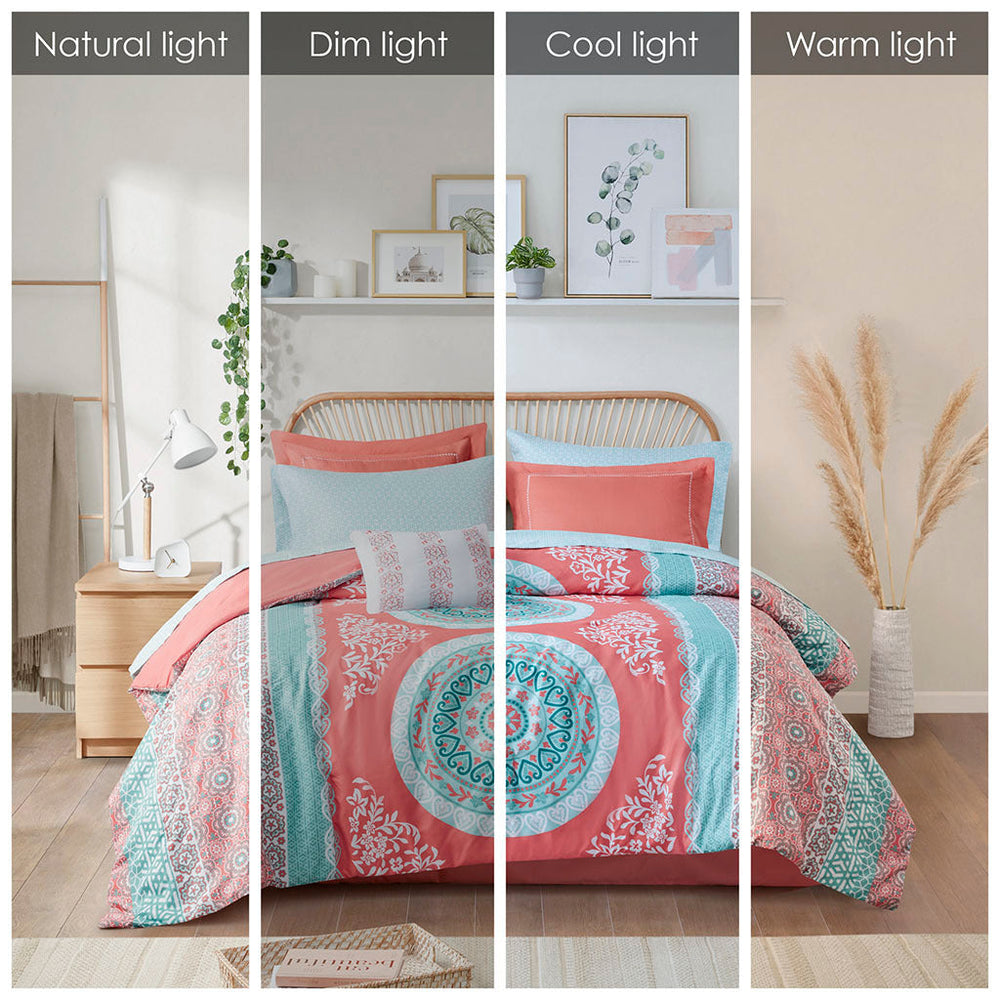 Queen Boho Comforter Set with Bed Sheets Media 3