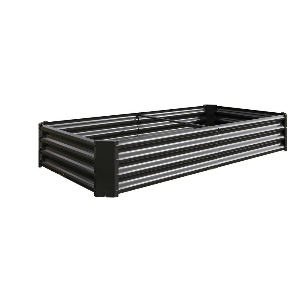 2PCS Black 6×3×1ft Metal Raised Rectangle Garden Planter Beds Media 8