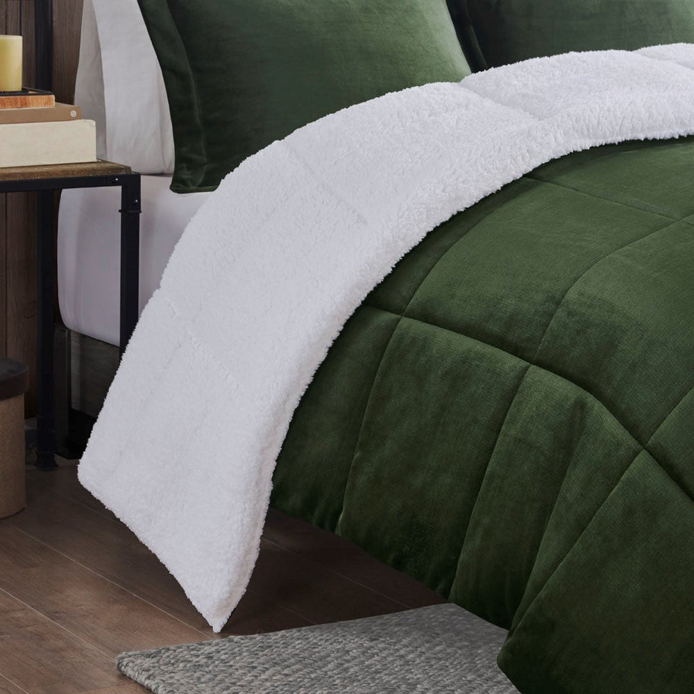 King Plush to Sherpa Down Alternative Comforter Set Media 5