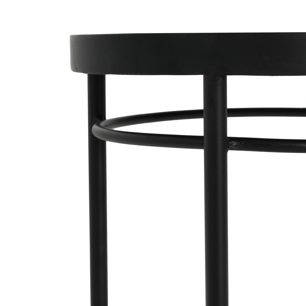 Wesley Ceramic Tile Plant Stand Set with Durable Iron Frame in Black and Red Media 7