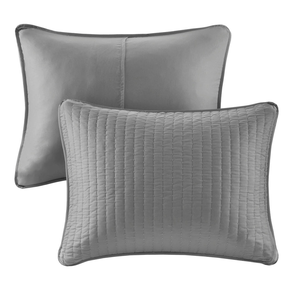 2 Piece Quilt Set Grey Twin/Twin XL Media 7