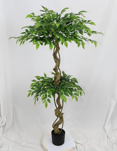 5.2FT Artificial Ficus Tree, Lifelike Faux Banyan Tree with Pot for Home, Office Patio Decor, 1pc/set perspective