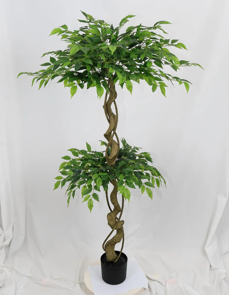 5.2FT Artificial Ficus Tree, Lifelike Faux Banyan Tree with Pot for Home, Office Patio Decor, 1pc/set