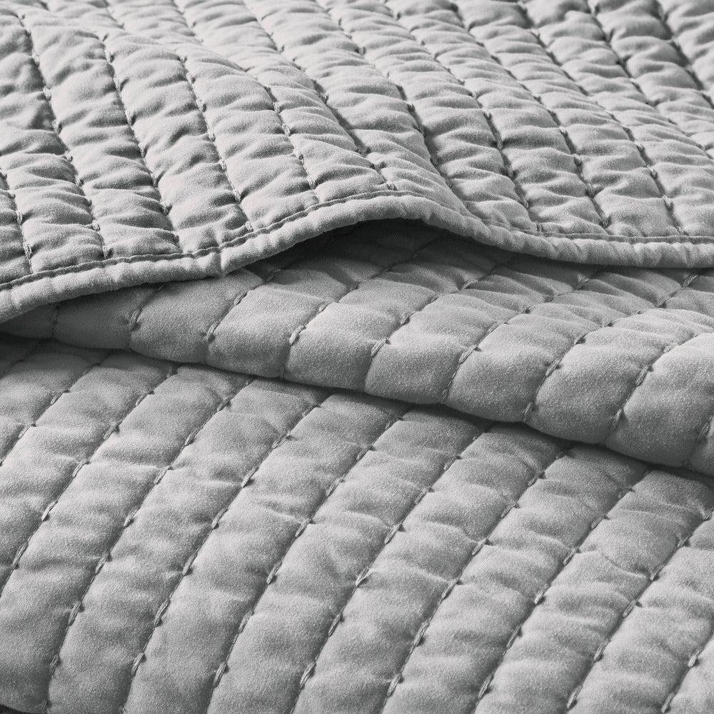 2 Piece Quilt Set Grey Twin/Twin XL Media 4