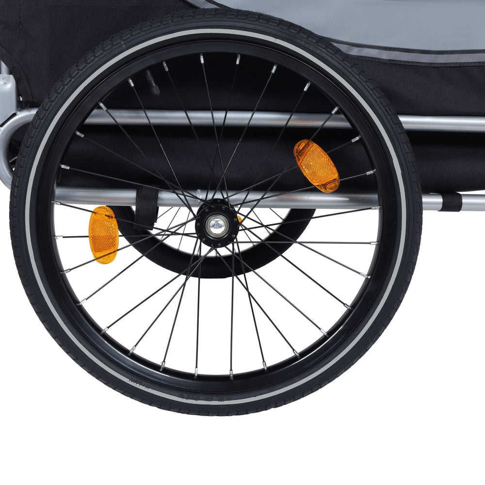 Large Folding Bike Trailer for Dogs – 66LB Capacity All-Terrain Pet Carrier, Durable Steel Frame for Cycling, Jogging, Camping & Outdoor Adventures, Black- Gray Media 14