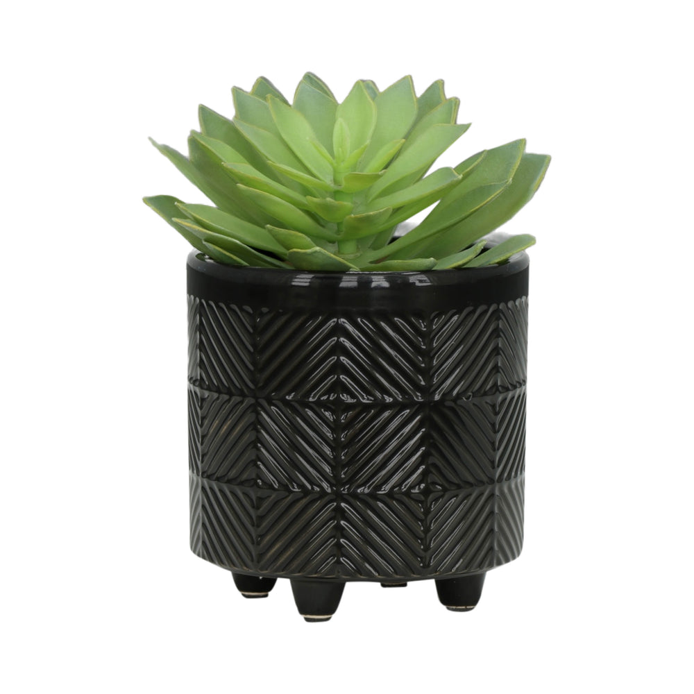 S/2 6/8' TEXTURED PLANTERS, SHINY BLACK Media 4