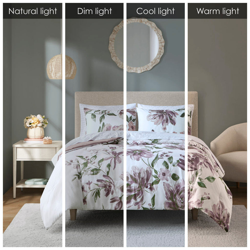 King Floral Comforter Set with Bed Sheets Media 13