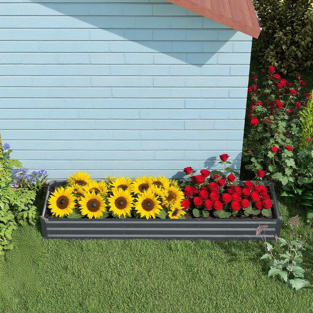 Galvanized Raised Garden Bed Kit for Flowers, Herbs and Vegetables Media 6