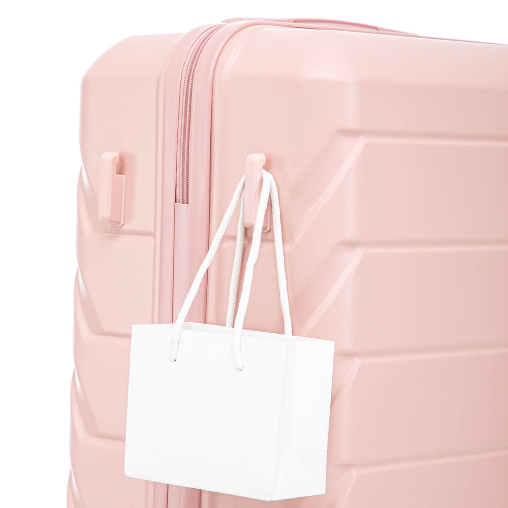 ABS Spinner Luggage 3 Piece Set Pink Matching Color & Combination Lock For Travel Use Media 16