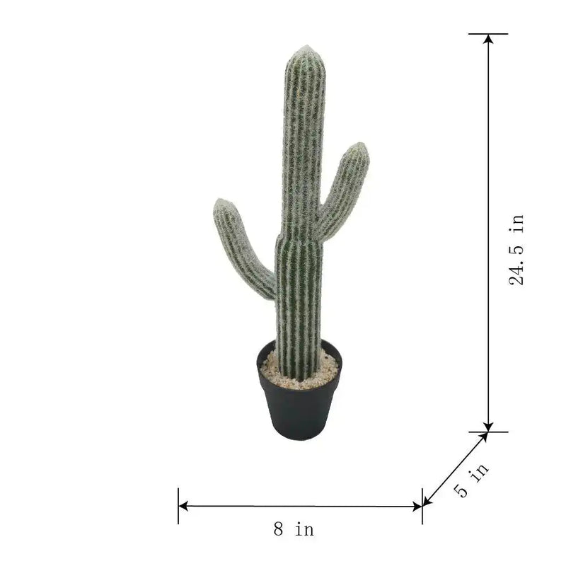8x5x24.5'H Artificial Saguaro Cactus in Black Pot