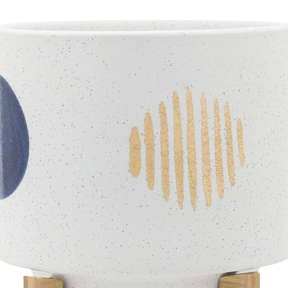 S/2 5/8' FUNKY PLANTER W/ STAND, WHITE Media 7