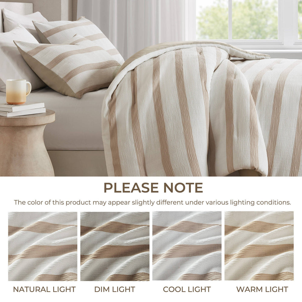 2-Piece Twin/Twin XL Yarn-dyed striped comforter Media 3