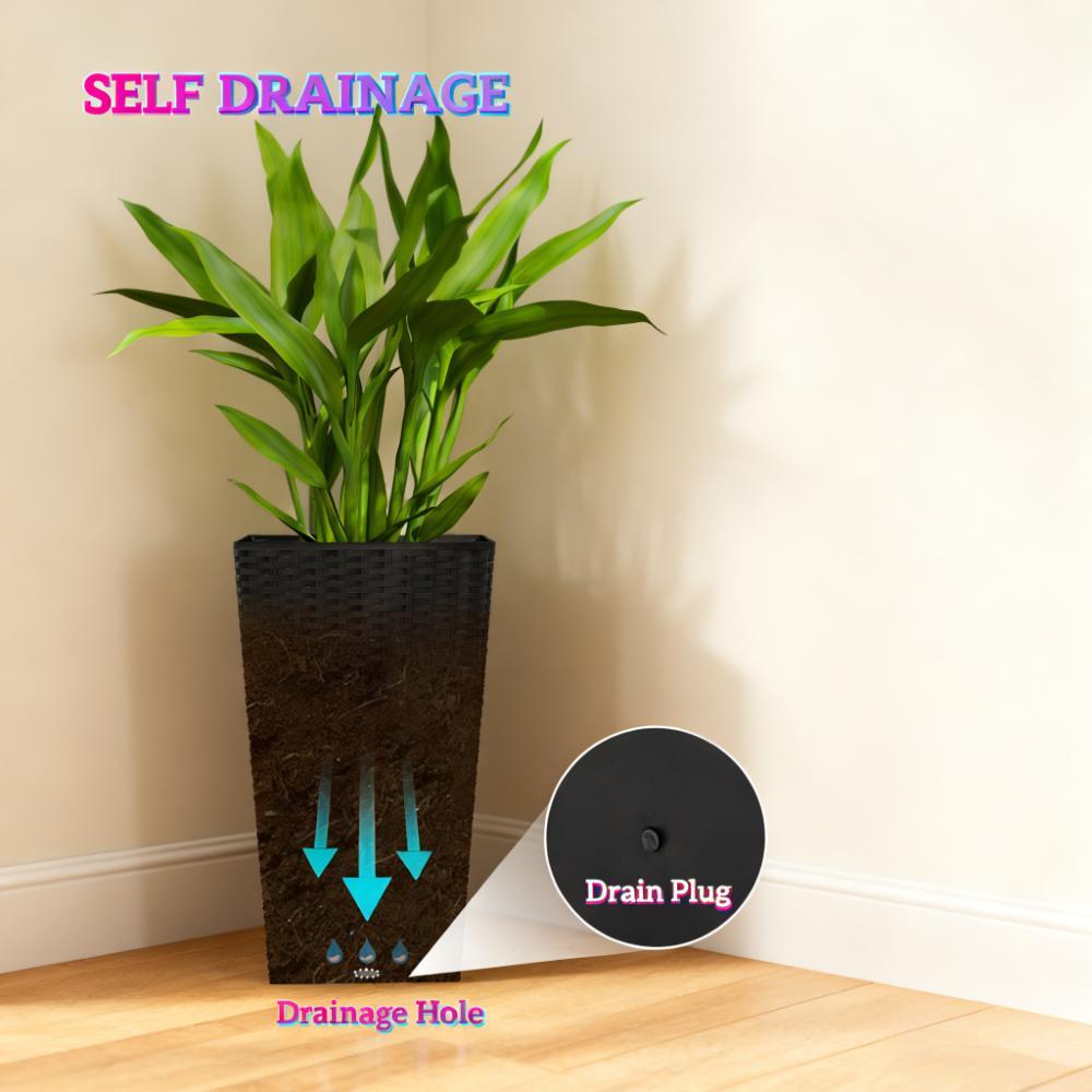 Plant Pots,Tall Planters for Indoor Outdoor Plants Set of 3,Taper Planters with Drainage Holes,for Indoor Outdoor Media 7