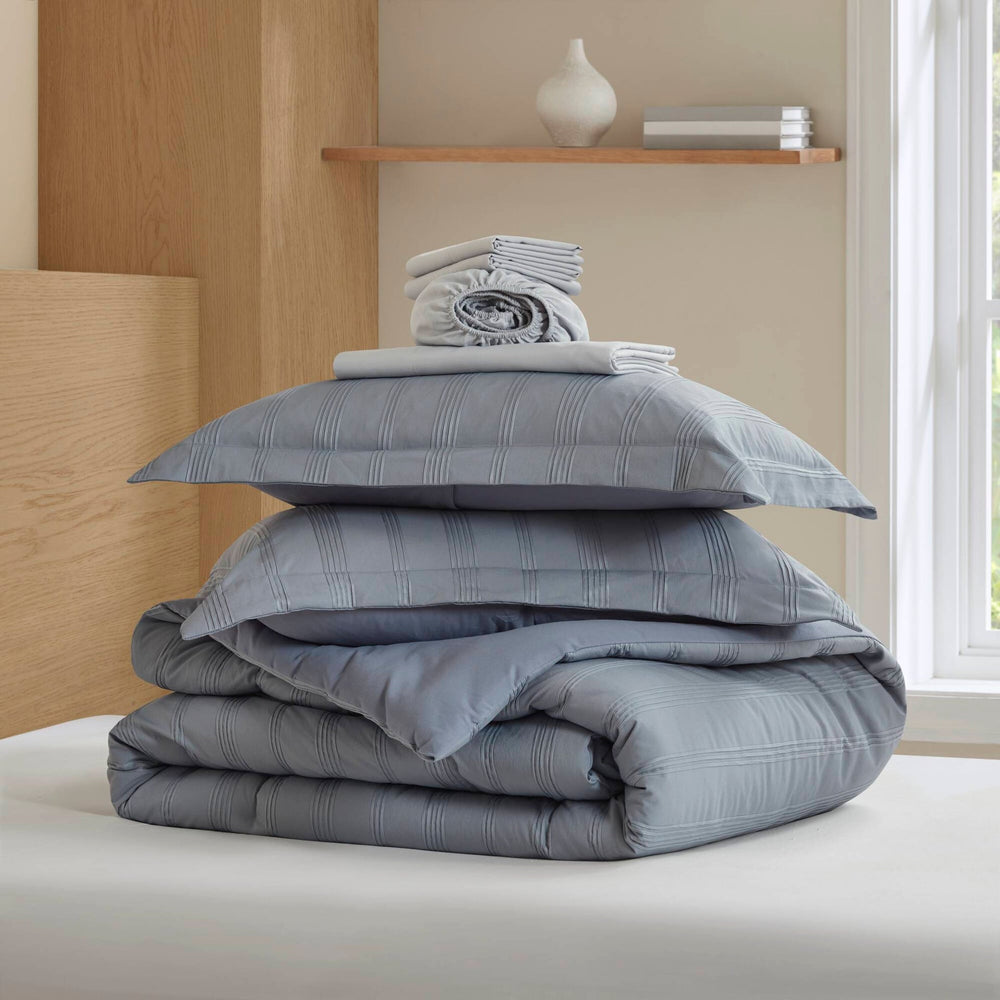 7-Piece King Woven Striped Comforter Set Media 13