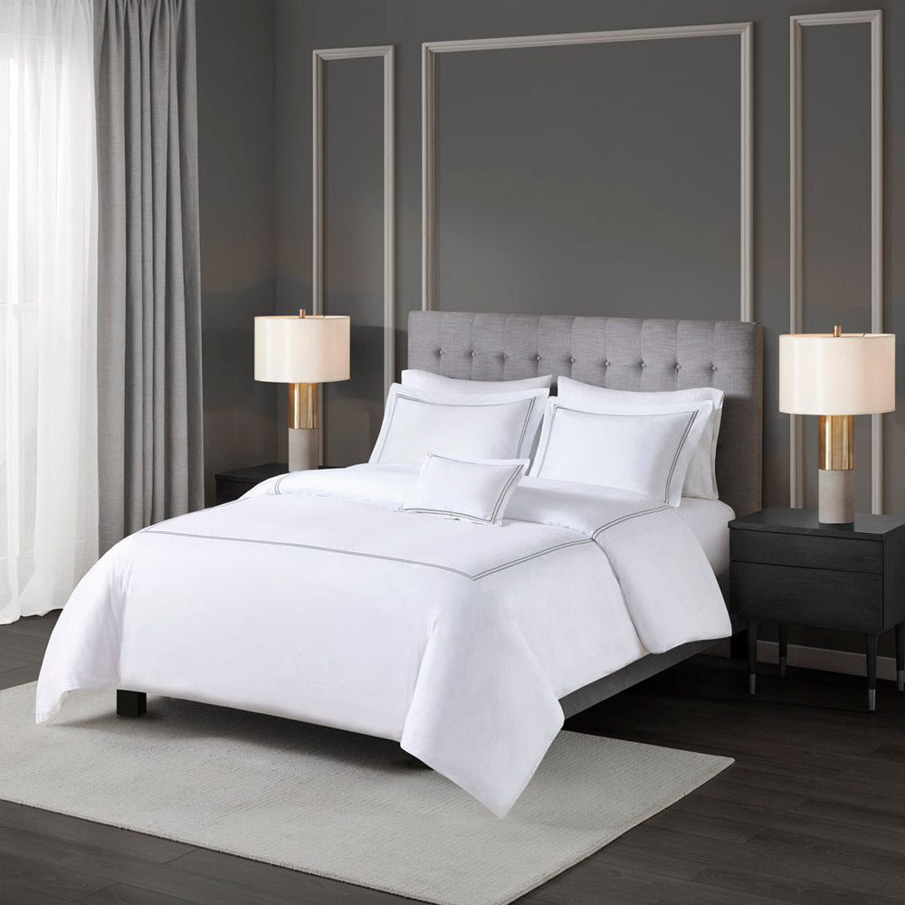 King/Cal King 100% Cotton Sateen Embroidered Comforter Set Media 1