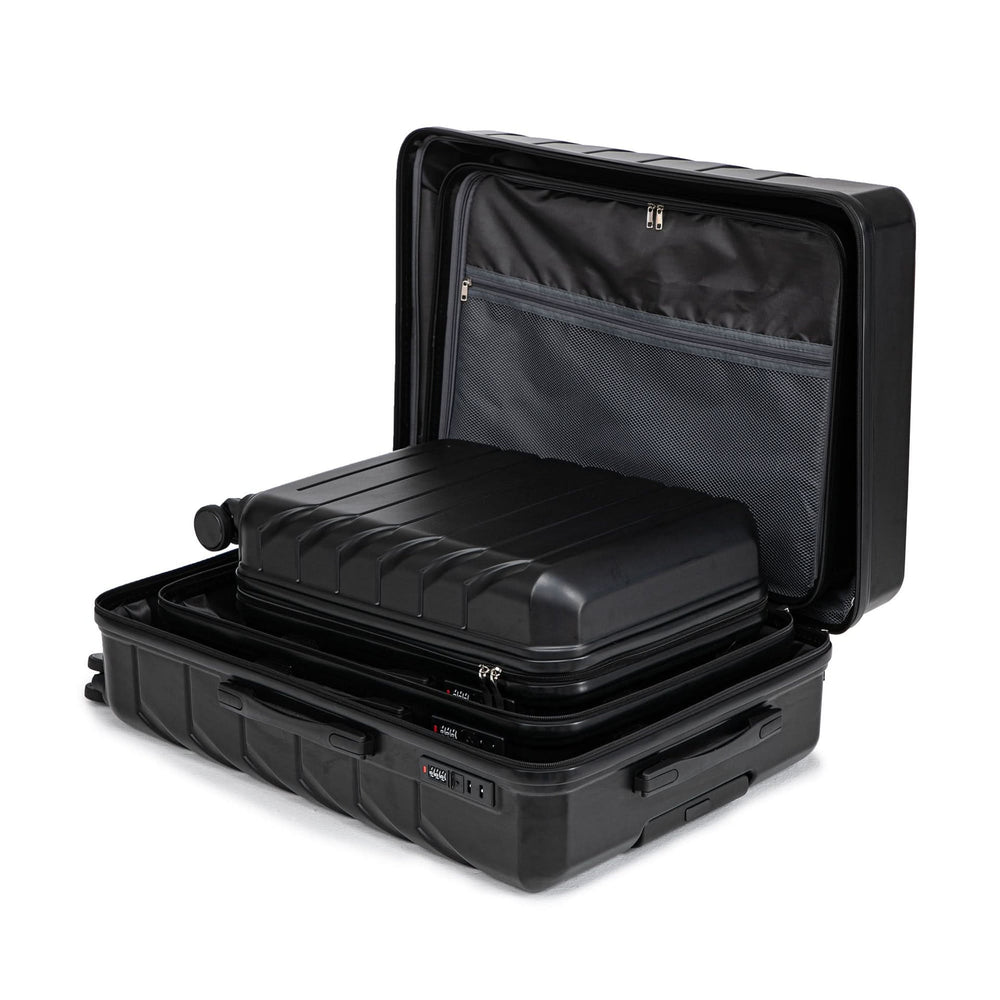ABS Luggage Set 20 24 28 Inch Spinner Wheels Black Durable 3-Piece & Combination Lock Media 20
