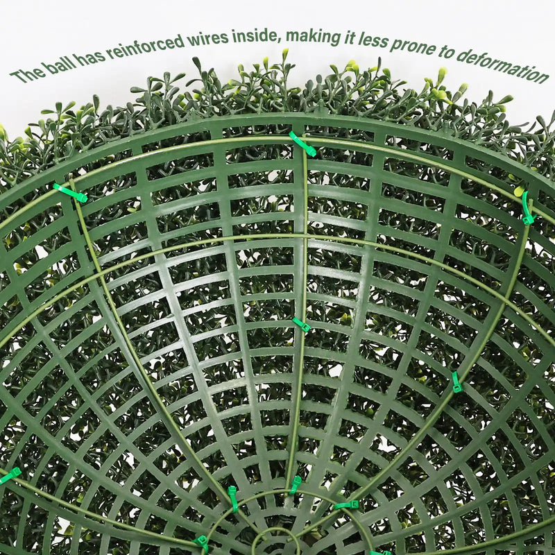 22.4IN Topiary Balls Artificial Outdoor Faux Boxwood Plants Large Green Decorative Spheres for Garden Front Porch Patio Planter Decoration, 2pcs/set
