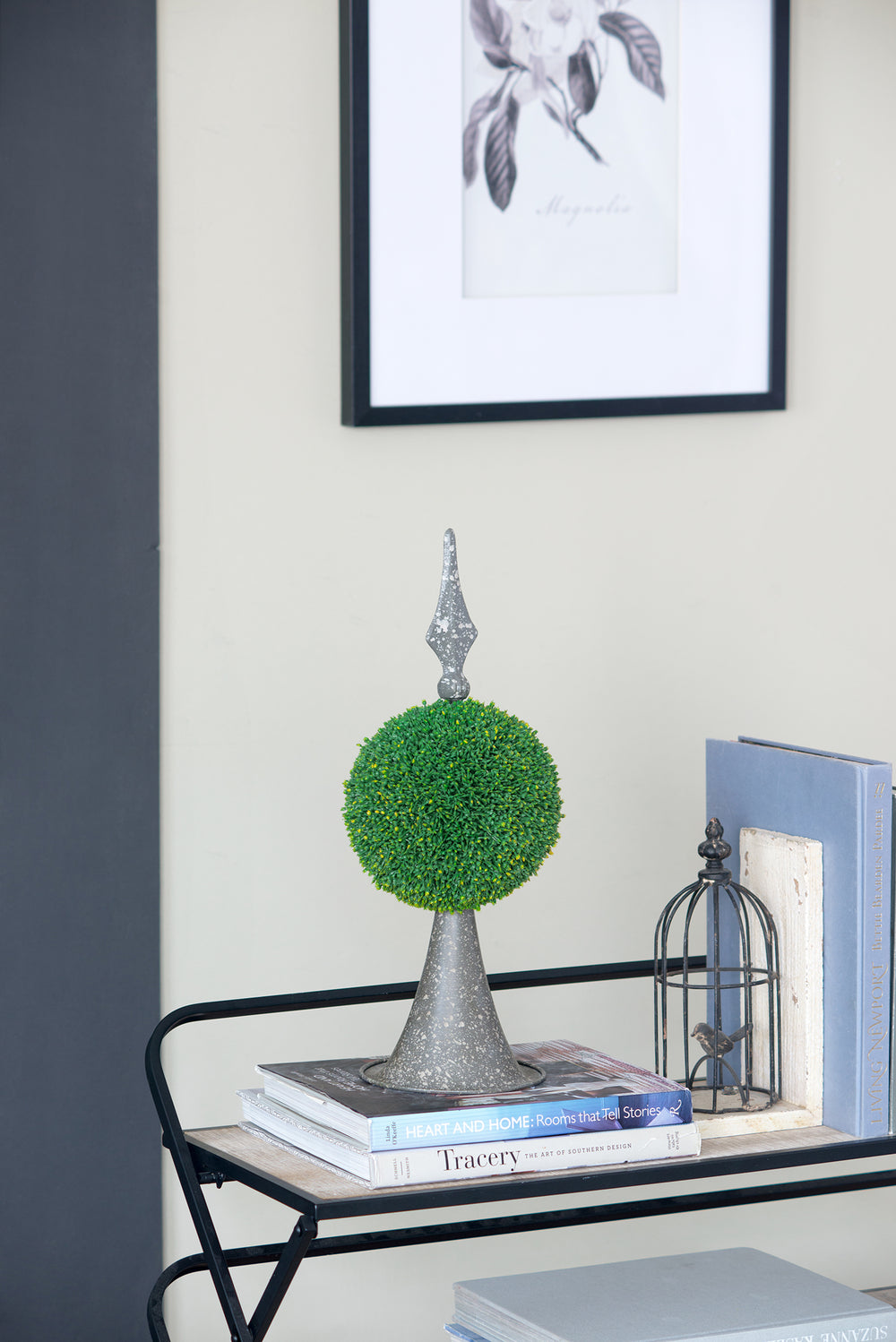 7x7x17' Faux Boxwood Topiary Sphere on Metal Spire Media 10