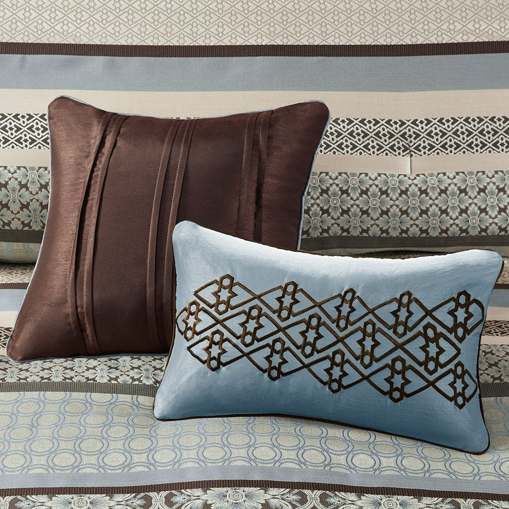 7 Piece Comforter Set Blue King Media 11