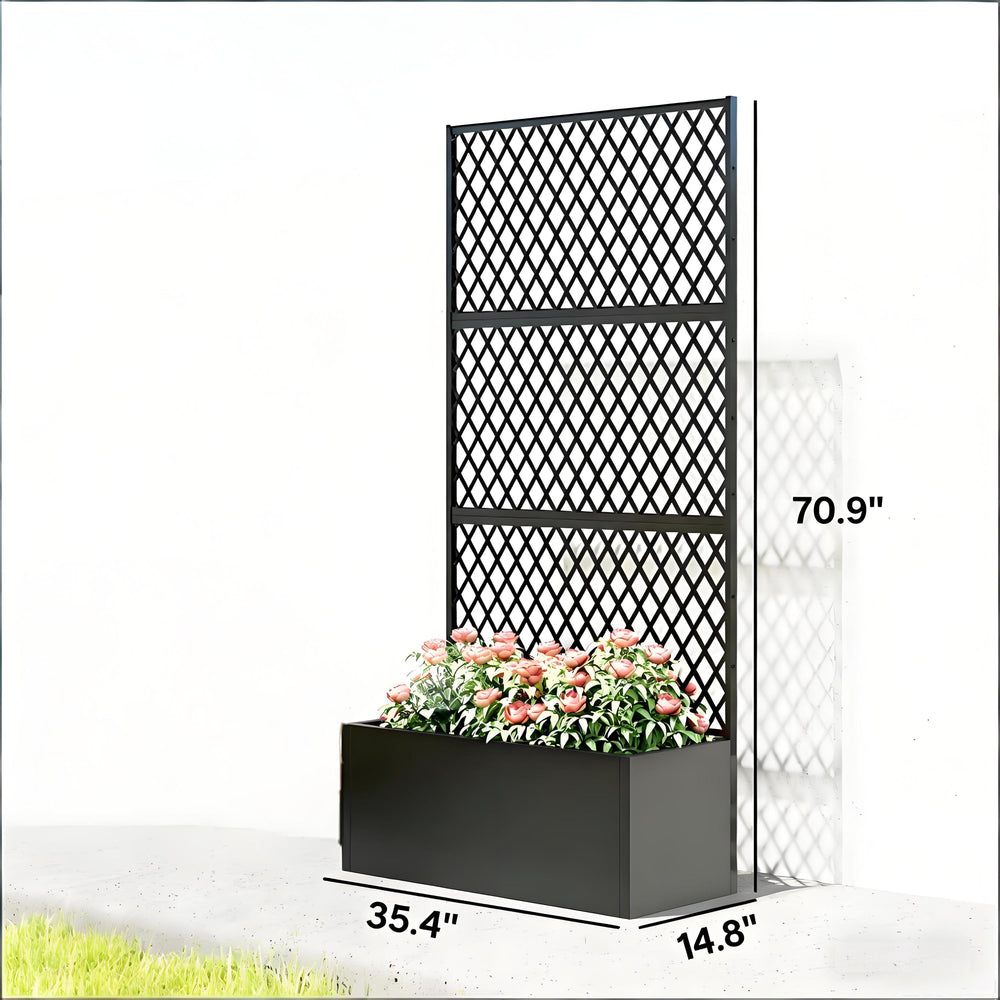 Raised Garden Bed,Metal Planter Box,Privacy Planter Media 4