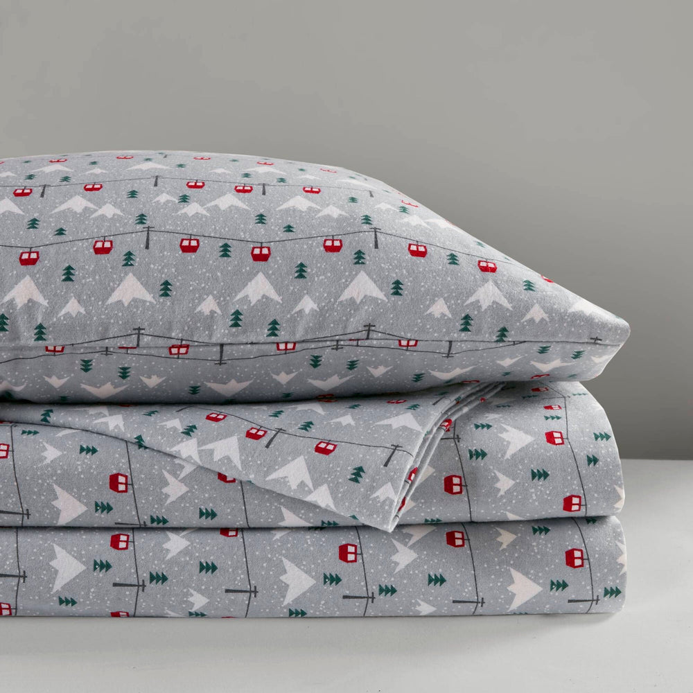 3 PCS Twin Sheet Set Grey Ski Jump Media 19