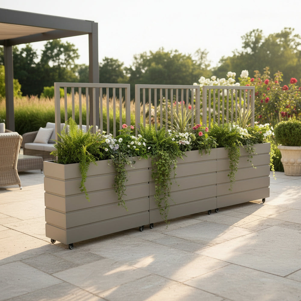 Terrace Divider Planter - Grey Brown Media 2