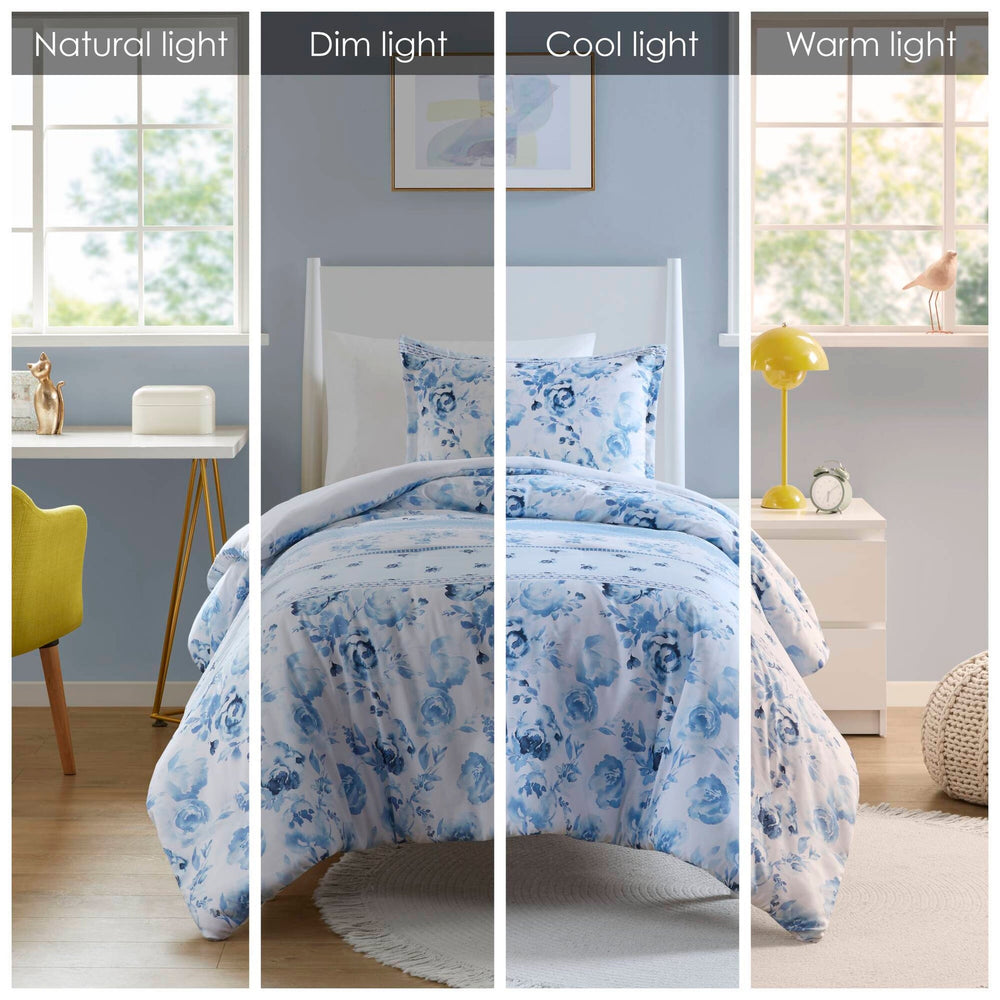 Floral Striped Duvet Cover Set Twin/Twin XL Media 13