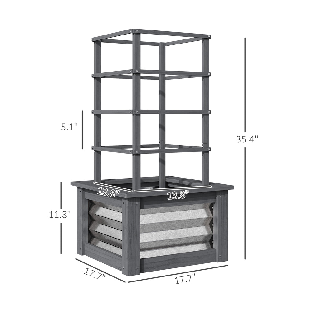 Versatile Raised Garden Bed,Galvanized Planter Box Elevated Garden Bed,Wooden Garden Bed with Trellis Media 3
