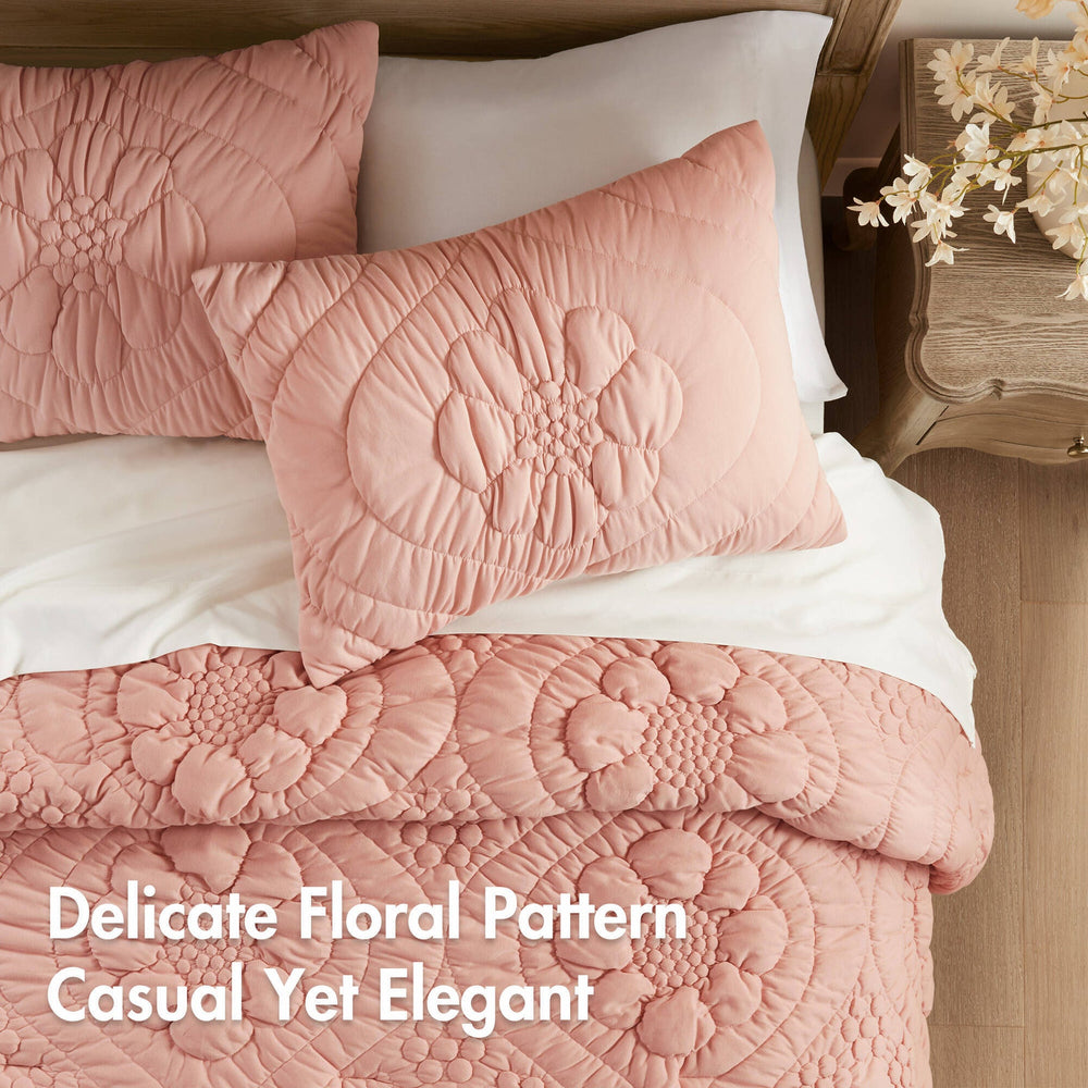 3-Piece King Comforter Set,Pink Media 6