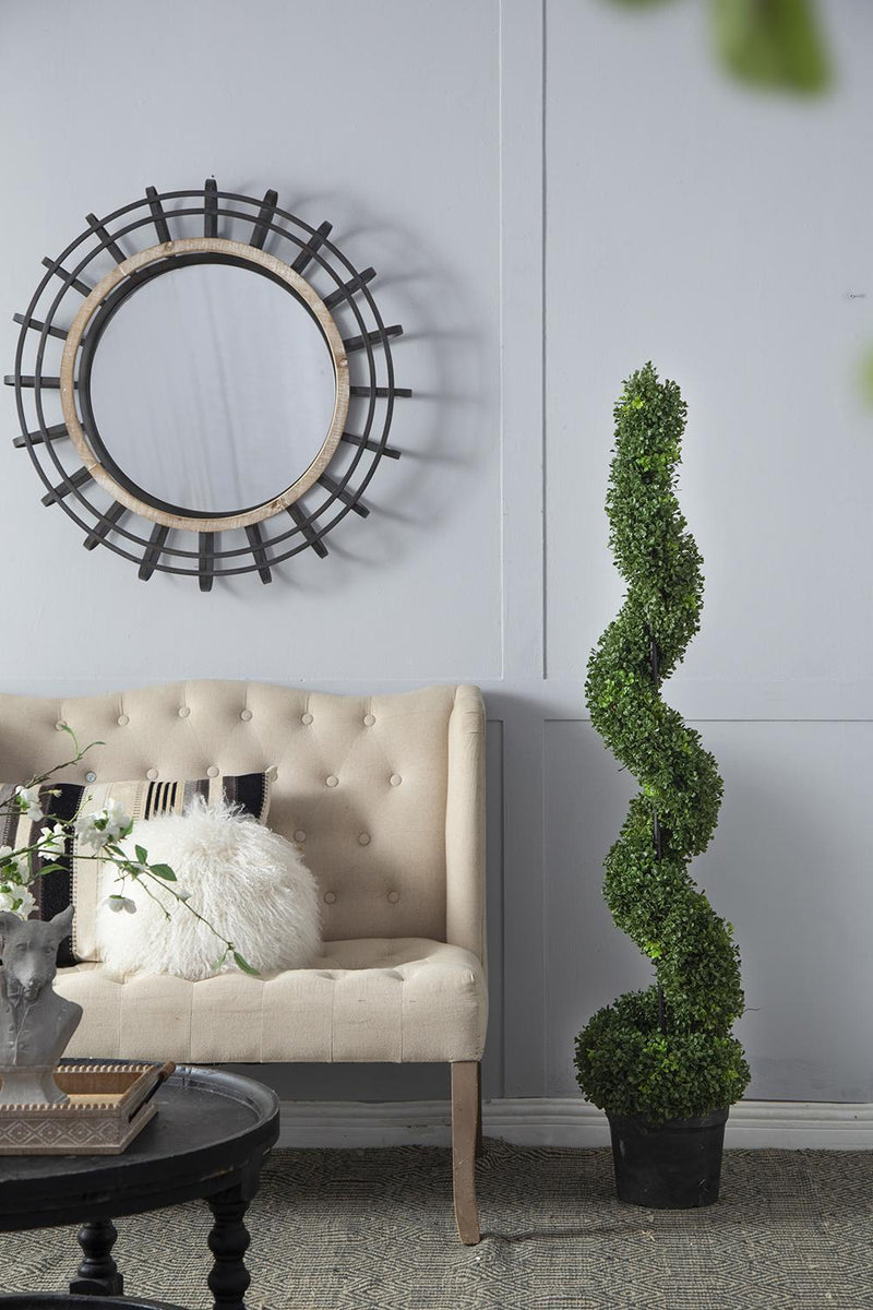 10.5x10.50x60' 5 Foot Tall Artificial Spiral Boxwood Topiary