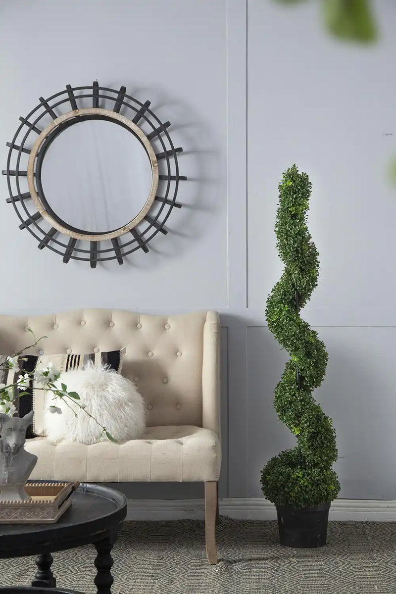 10.5x10.50x60' 5 Foot Tall Artificial Spiral Boxwood Topiary